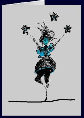 Acrobat lady walking on a high wire by Sarah Curtiss